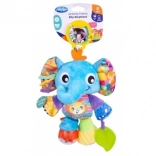 Playgro éléphant suspendu Elly – jouet sensoriel en peluche avec anneau de dentition