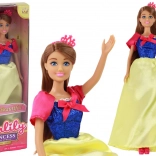 Poupée Anlily Princesse avec de longs cheveux foncés et une robe jaune