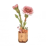 Puzzle 3D en bois Œillet Rose