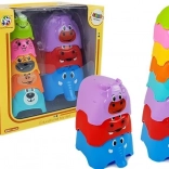 Pyramide avec gobelets en plastique pour bébé Animaux