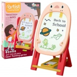 Tableau magnétique double face avec jeux pour enfants rose