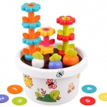 Hola Jouet Éducatif Pot de Fleurs 12m+ avec Jouet de Tri et Pyramide