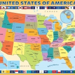 EUROGRAPHICS Puzzle Carte des États-Unis d’Amérique 200 pièces