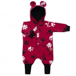 Combinaison bébé en coton avec capuche et petites oreilles NEW BABY, rose foncé, 80 (9–12 mois)