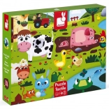 JANOD Puzzle tactile Animaux de la ferme 20 pièces