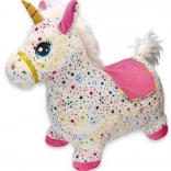 Licorne sauteur gonflable avec housse en peluche