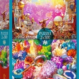 Puzzle 2×500 espace et cristaux