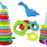 Pyramide empilable colorée girafe – 13 anneaux