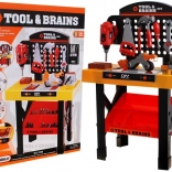 Table d'outils pour enfants avec outils et blocs de construction 3+
