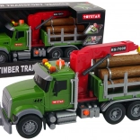 Camion forestier pour enfants avec grue et grumes avec lumières et sons