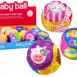 Balle douce avec hochet Animaux Fruits 10 cm