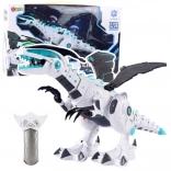 Dinosaure robot RC télécommandé avec lumières et sons – blanc