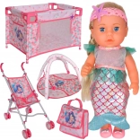 Woopie poupée bébé sirène avec set 18 en 1