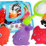 Set d’animaux marins pour le bain avec épuisette