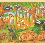 Goki puzzle en bois bébés animaux de la forêt 48 pièces
