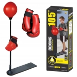 Woopie Set de Boxe pour Enfants avec Poire de Frappe sur Pied Réglable 70-105 cm