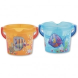 Seau transparent avec motif de petits poissons 13 cm