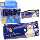 Trousse grenat avec capybara se brossant les dents