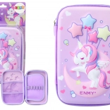 Grand étui 3D Licorne, violet 23 × 15 × 5 cm