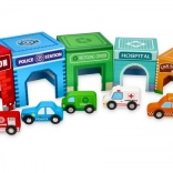 pyramide de gobelets avec véhicules