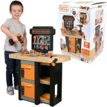 Smoby BLACK+DECKER établi ouvert pour enfants Bricolo, 37 pièces