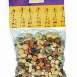 Detoa mélange de perles en bois brun-naturel 110 g