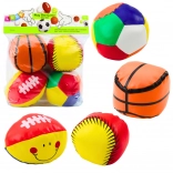 Ensemble de 4 balles de sport souples