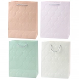 Sac cadeau élégant avec cœurs en relief 23 x 18 x 10,5 cm