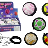 Balle colorée sur élastique avec bande 6 cm