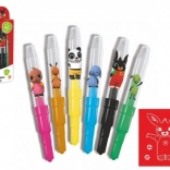 Feutres à souffler BING avec pochoirs, 6 couleurs