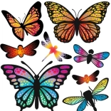 Patchs thermocollants papillons arc-en-ciel