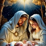 Peinture de diamant Naissance de Jésus 30x40cm