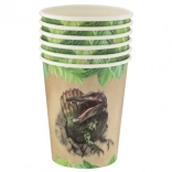 Gobelets en papier thème dinosaures 250 ml, lot de 6