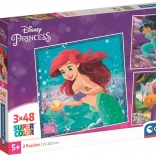 Puzzle DISNEY PRINCESS 3×48 pièces – CLEMENTONI