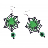 Boucles d’oreilles Halloween toile d’araignée avec œil