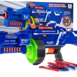 Blaster pour enfants semi-automatique BLAZE STORM 6+ avec barillet et 20 fléchettes en mousse