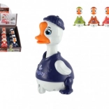 Canard à inertie 9 cm – appuie et pars, 4 couleurs, plastique, boîte de 16 pcs