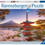 Puzzle Ravensburger vue sur le mont Fuji et les cerisiers en fleurs 1000 pièces