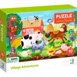 Dodo Puzzle Animaux – Aventure à la campagne, 60 pièces