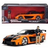 Modèle de voiture Rychle a zběsile 1997 Mazda RX-7 avec figurine Han Lue