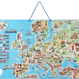 Carte magnétique Woody de l'Europe avec images et jeu 3 en 1