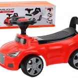 Draisienne avec dossier, klaxon et espace de rangement – rouge