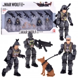 Grand set de figurines d’action de soldats avec chiens – ensemble de 12 pièces