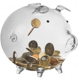 Tirelire en verre transparent en forme de cochon Ruhhy