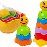 Pyramide empilable colorée en gobelets pour bébés Muszelki