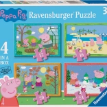 Puzzle Ravensburger Peppa Pig – saisons 4-en-1 (12–24 pièces)