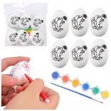 Set d’œufs de Pâques en polystyrène à peindre avec motif lapin, 6 pcs