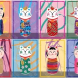 Puzzle maneki kokeshi 1000 pièces