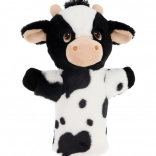 Keeleco Vache - marionnette à main en peluche éco 27 cm