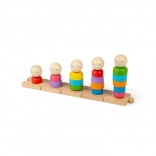 Famille arc-en-ciel à empiler en bois BIGJIGS TOYS